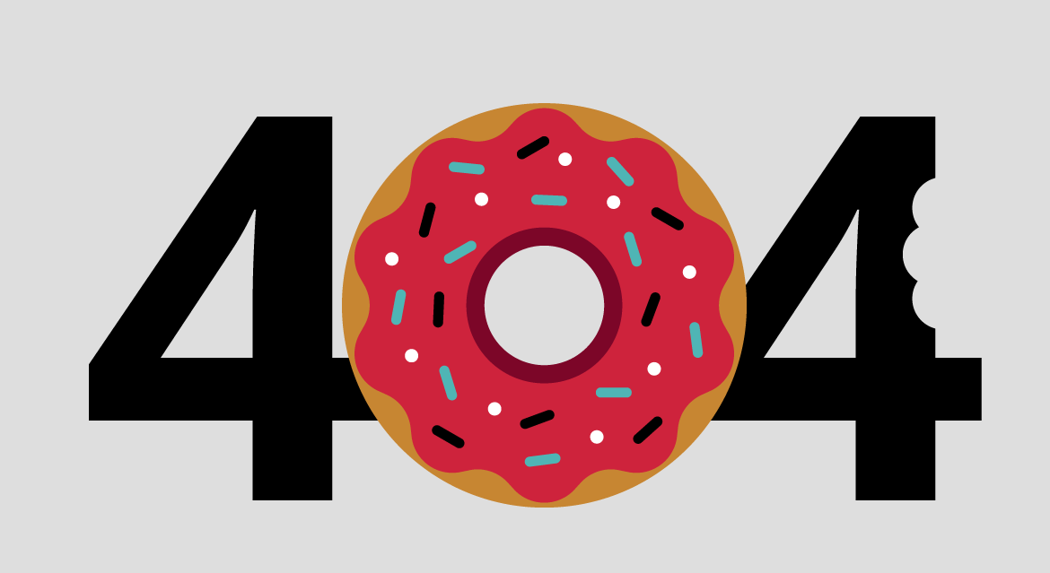 404 Error Grafik mit Donut als Null.