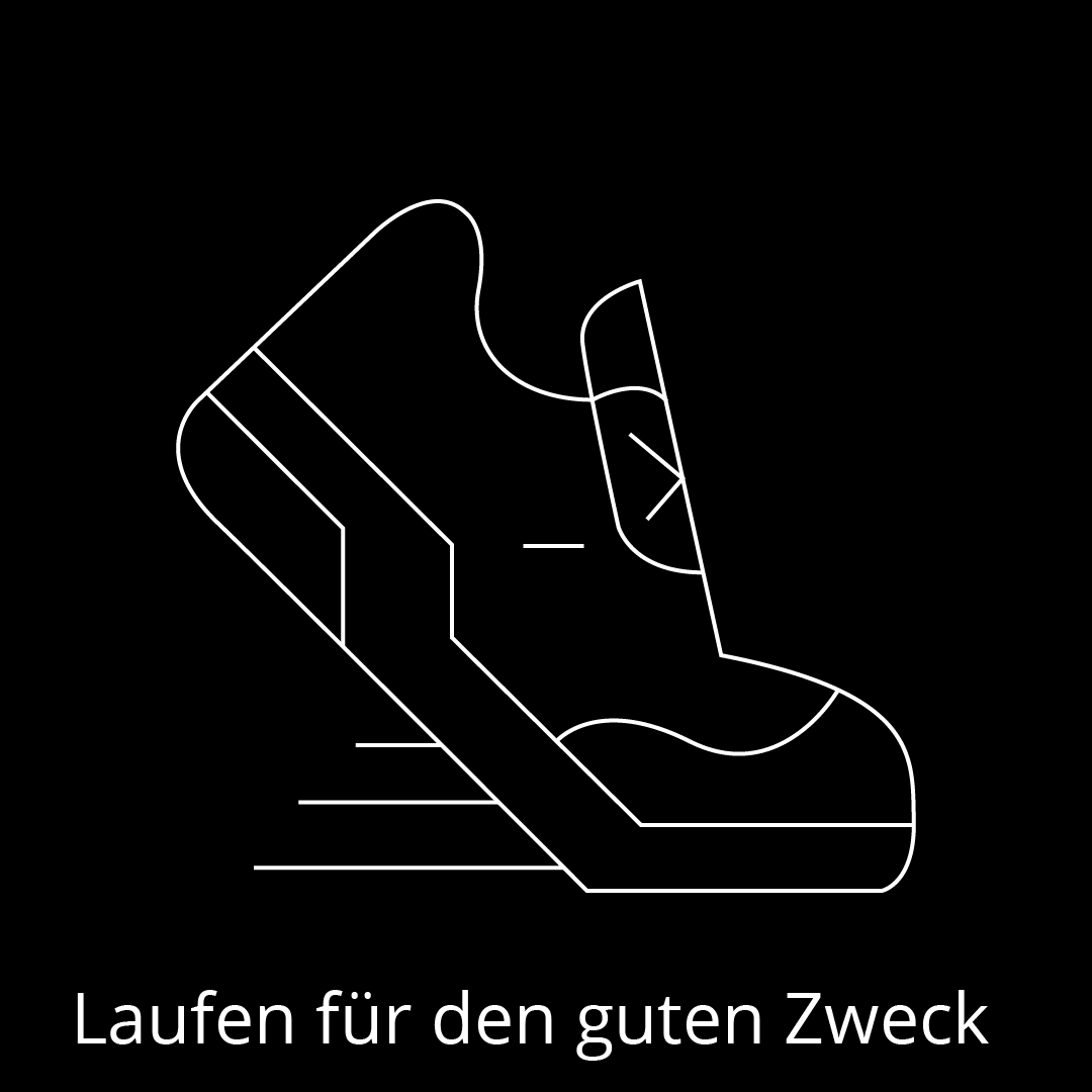 Laufschuh als Symbol für Laufen für den guten Zweck.